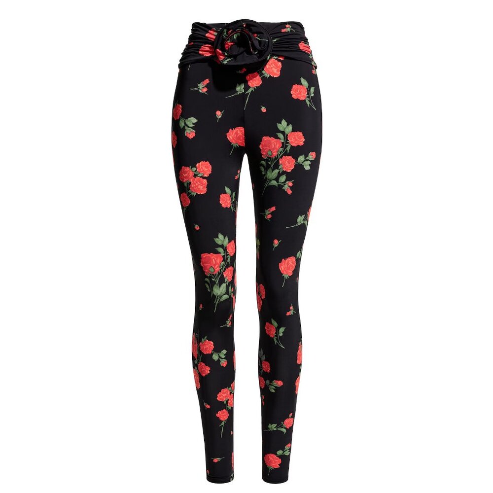 MAGDA BUTRYM H&M HM Rose Appliqué Leggings size SMALL In hand New with tags